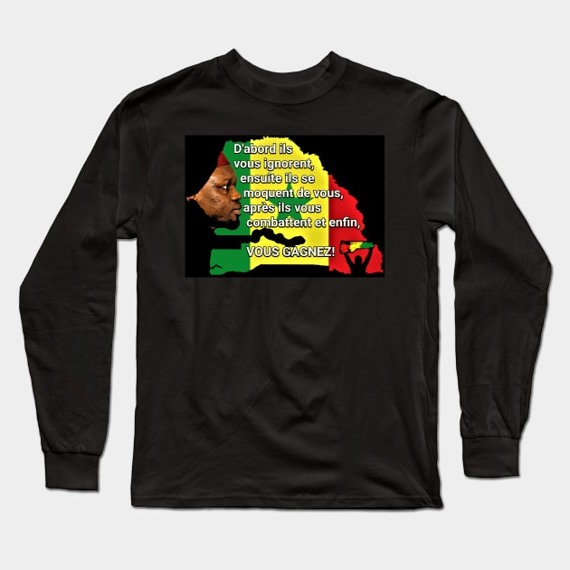 SENEGAL : Ousmane Sonko 2024 Long Sleeve T-Shirt by Tony Cisse Art Originals